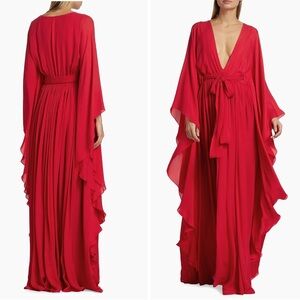 Aliétte V-Neck Chiffon Caftan Gown Size 8